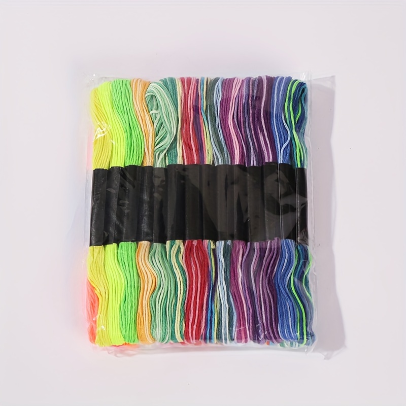 

27pcs New Cross Stitch Thread 8m 1 Stick 21 Color Segment Dyeing + 6 Fluorescent Colors 27 Sticks 1 Pack