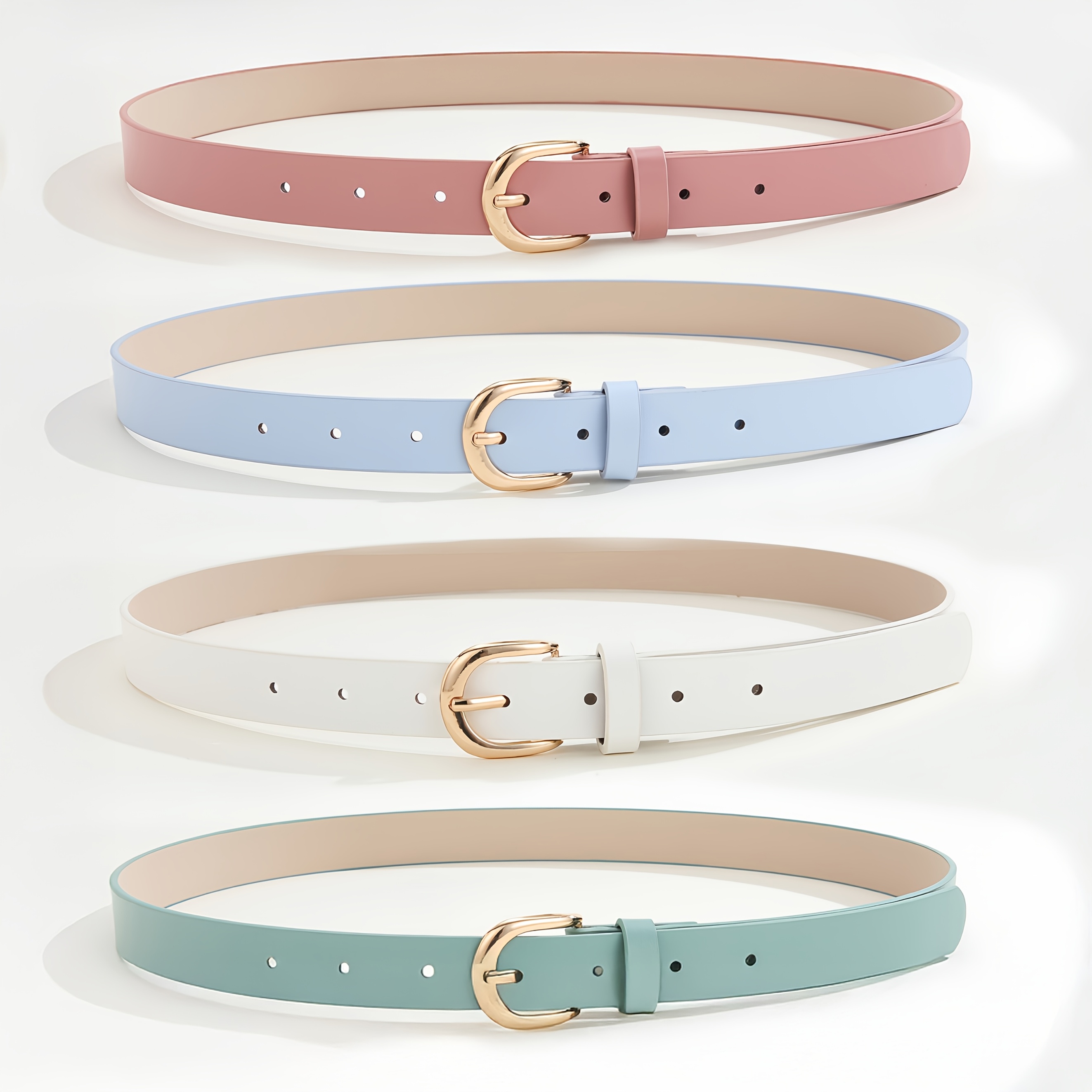 TEMU Set cinture da donna con fibbia classica, realizzate a per un look lussuoso e . Un accessorio versatile che si abbina perfettamente con T-shirt,