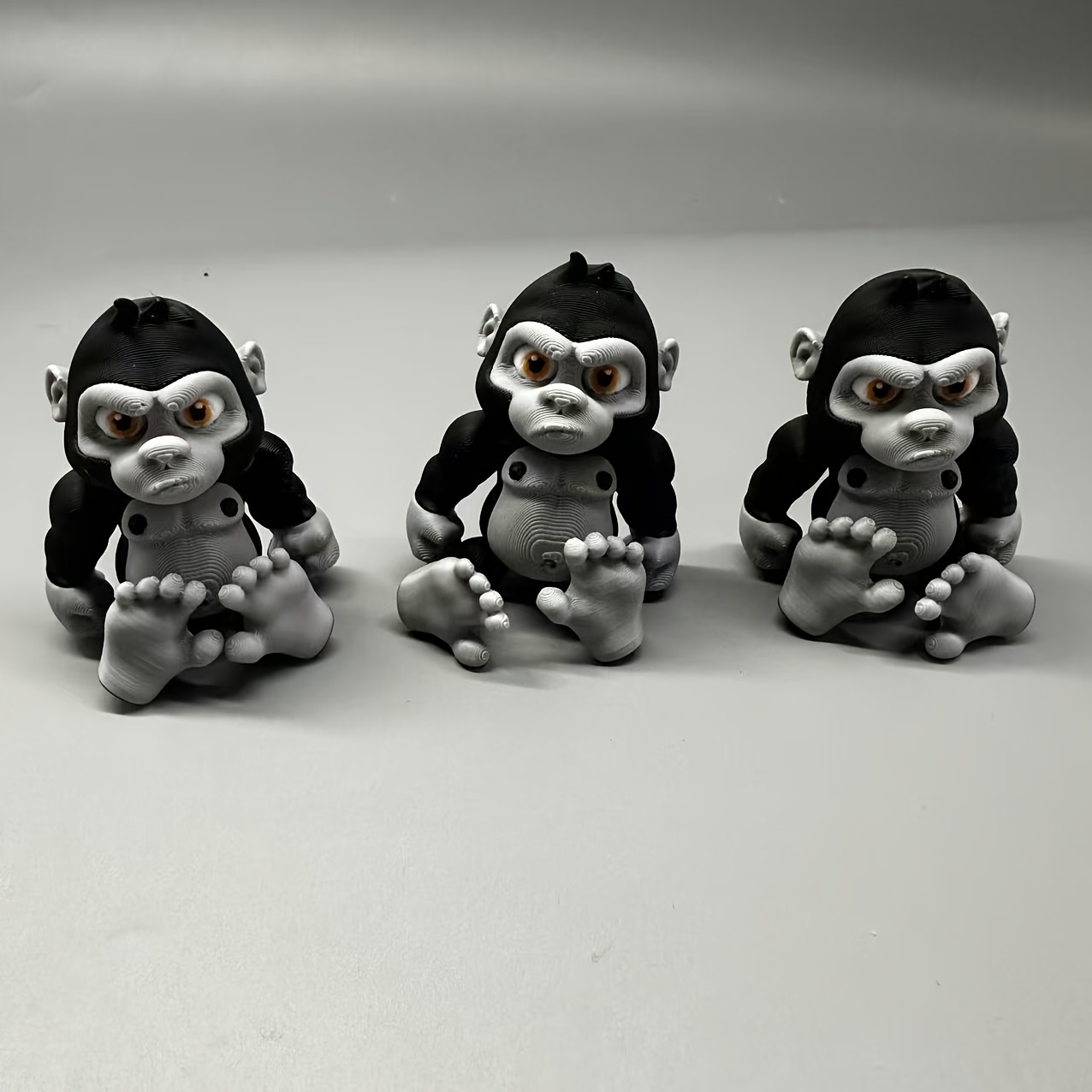 TEMU 3d Printed Gorilla Toy Animal Doll, Exquisite Model, Home Decor Craft, Available In Multicolor Options, Children's Toy, Suitable For Decoration