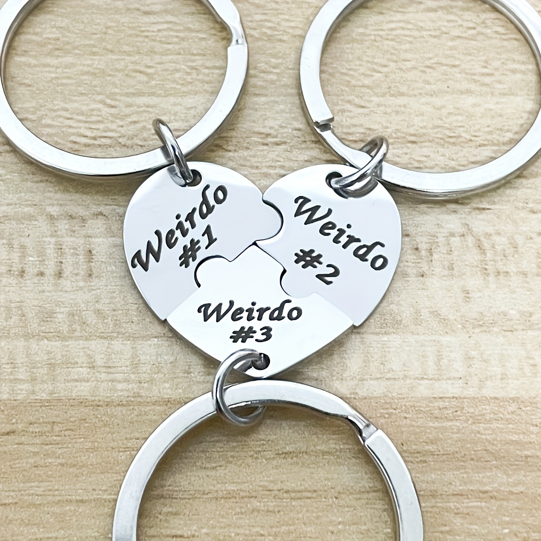 

3pcs Stainless Puzzle Keychain Set - Perfect Gift , Sisters & Family | & Hypoallergenic Jewelry For Women