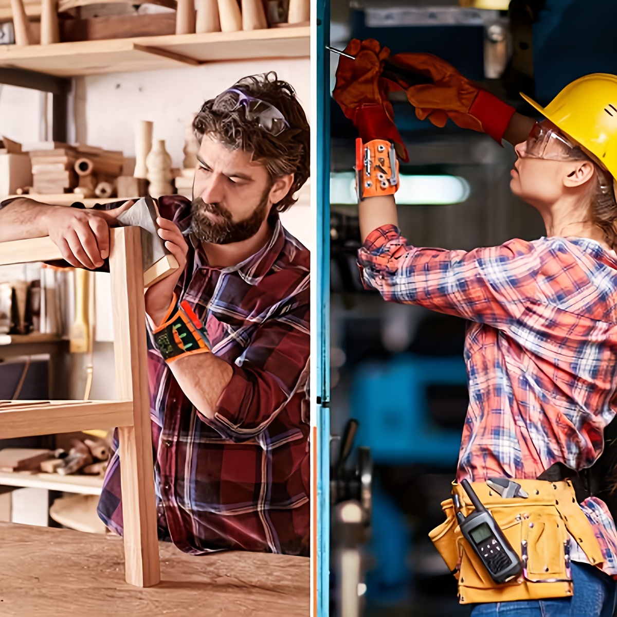 magnetic wrist with magnetic tool holder tool free magnetic attachment heavy duty fabric with electricians diy car repair model building screw nail bit storage wrist tool free compatible with blue coded Product details 1