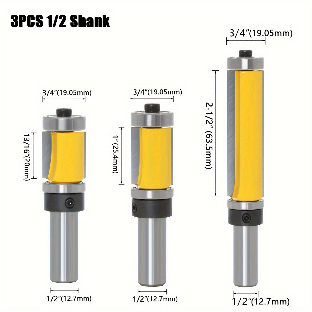 shank flush trim router bit set carbide flush trimming bit Temu Australia