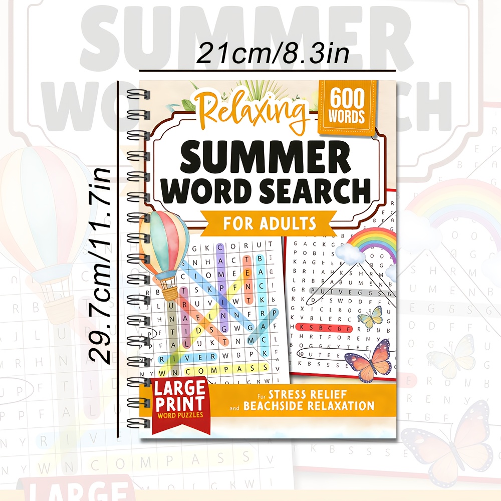 Image of 600+ History Words Morerelaxing Summer For Adults: Large Print Word Puzzles For Stress Relief And Relaxation (word Find Books For Adults) Fun And Challenging Games, Relaxing Brain Activity Relief