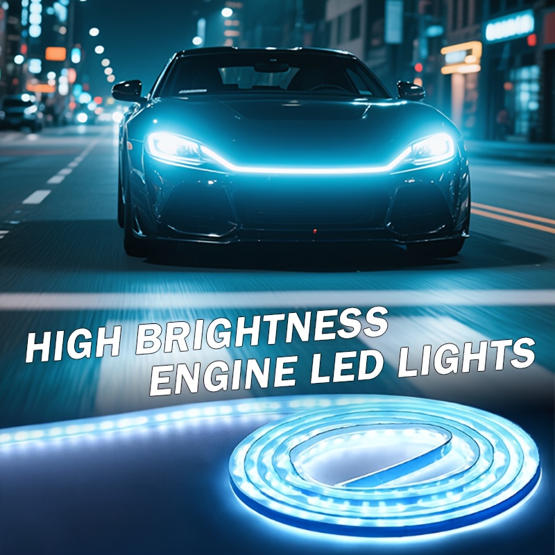 TEMU 59''/150cm High Brightness Led Front Hood Light Bar Kit, Dynamic Scanning Led Lights At , Universal 12v For Cars, Improve Driving Safety And Vehicle Recognition, No Battery