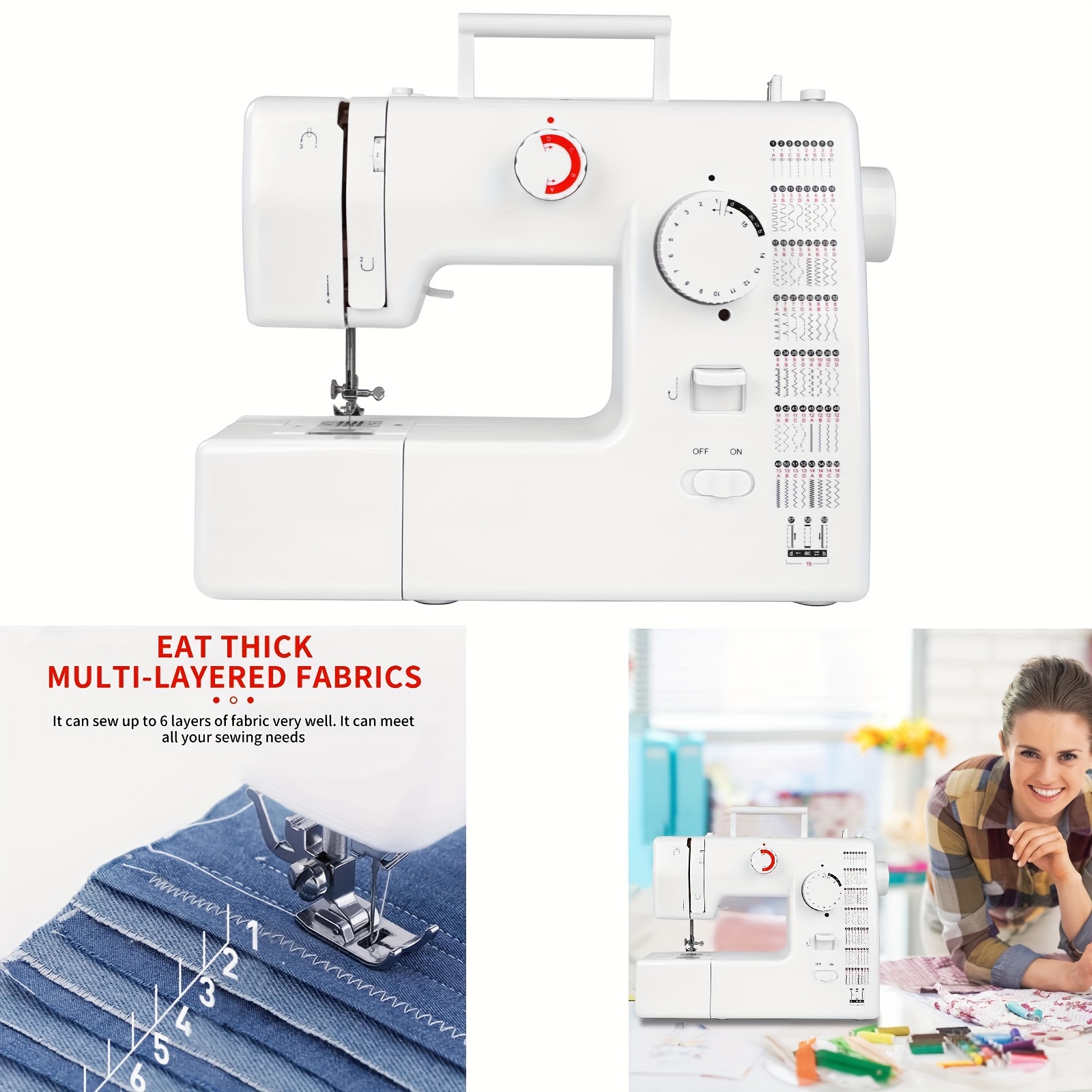 TEMU 59 Stitches Sewing Machine - 705 Multifunctional Home Sewing Machine Electric 59 Stitches Sewing Machine With Foot Pedal Us