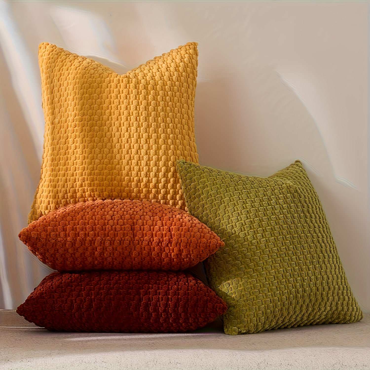 TEMU 4pcs Set Corduroy Pillowcase Cushion Covers For Sofa, Living Room, Bedroom Decoration, Holiday Gift, Party Decoration, Pillowcases Only (no