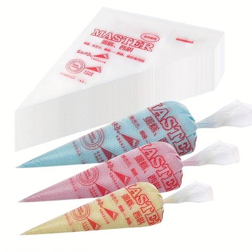 50 100pcs thick disposable durable transparent triangular squeeze pouches for baking fondant cake decorating and cream essential baking tools for restaurants food trucks bakeries dessert shops