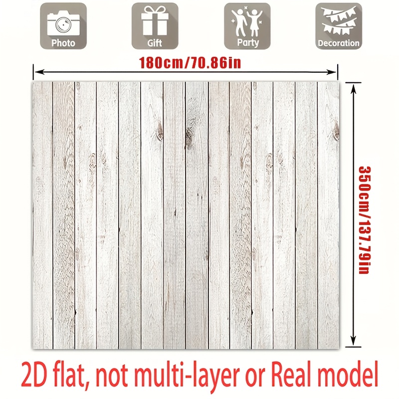 White Wood Plank Floor Mat Photography Backdrop for Newborn Shoots