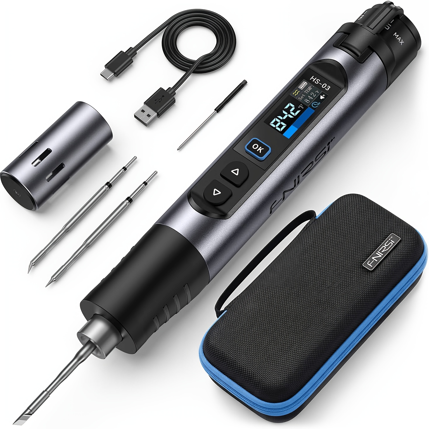 item picture wireless temperature controlled convenient soldering 10w led soldering with adjustable temperature 100 450 c 0 96 inch colour display 7 second rapid preheating electronics repair soldering tool kit