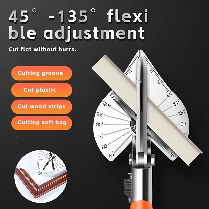 1 angle adjustable scissors 45 135 flexibility durable metal blade labor saving woodworking ideal for home renovation woodworking shears metal construction woodworking tools details 2