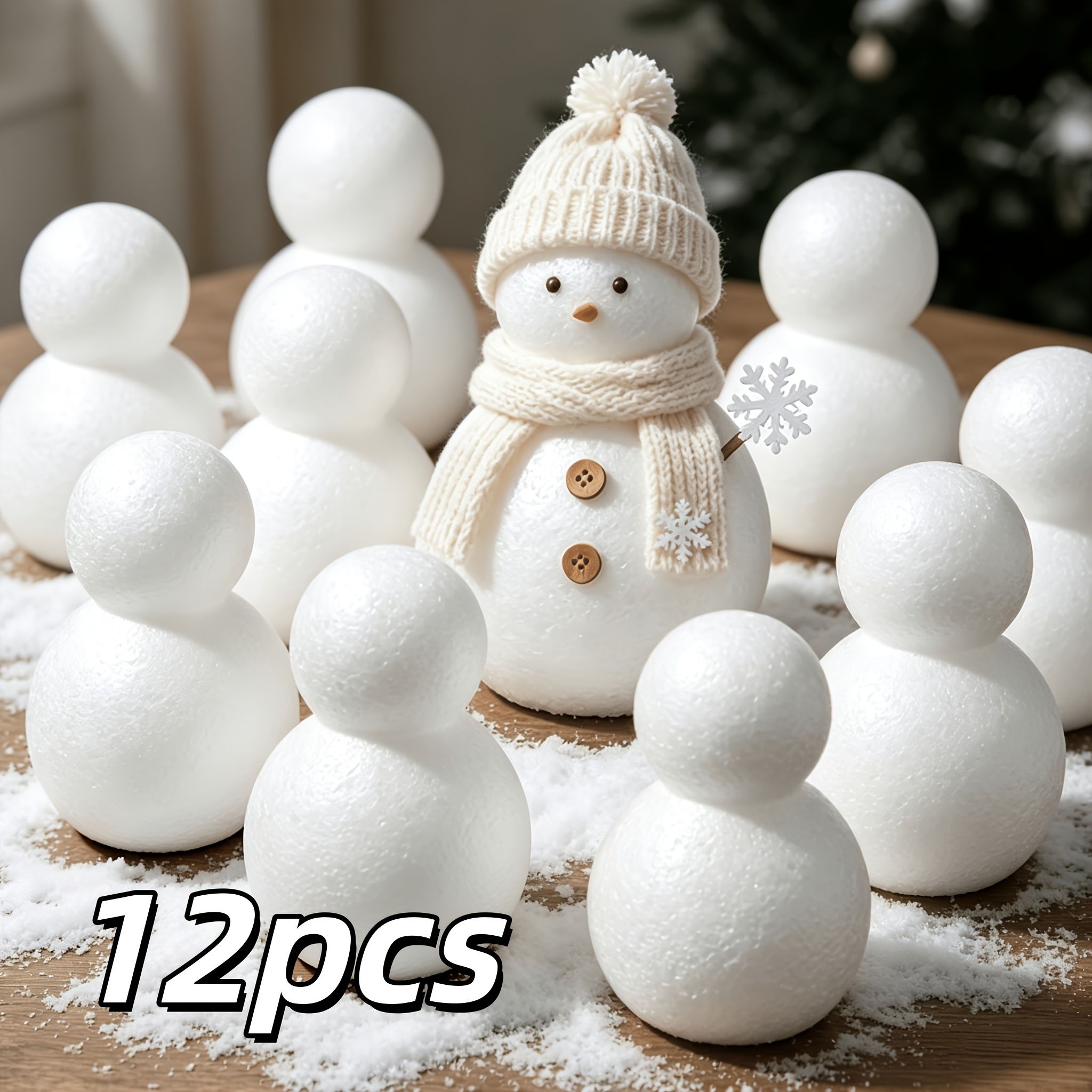 TEMU Set di 12 pezzi di vuote a forma di in EPS, vuota natalizia in polistirene a forma di , base avvolgente a , materiale per modelli decorativi