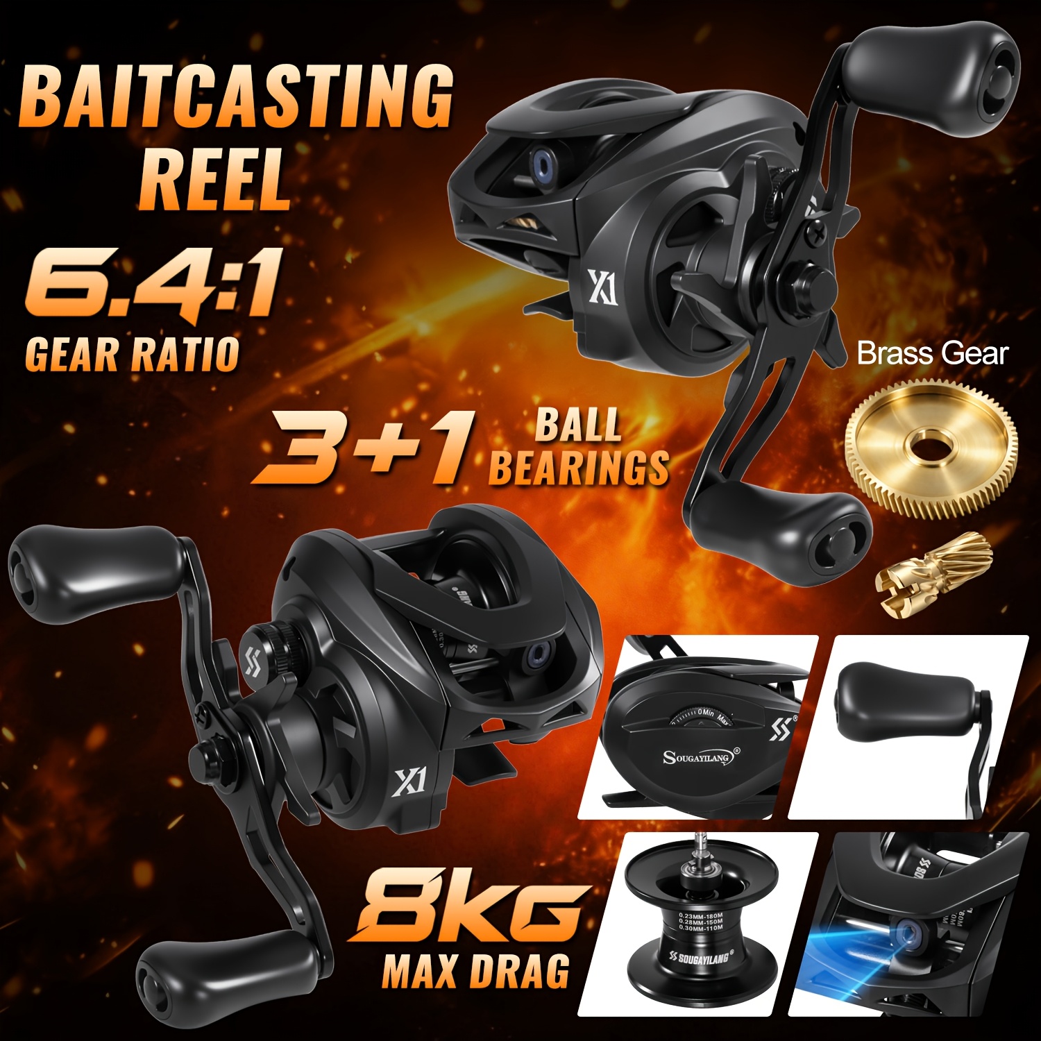 6th sense fishing subscription box Rigging Mat or restocking your arsenal Ball+bearing_specs001:4BB; 1RB LB Test - Color:8 lb Low-Vis Green (150 YDS) Zack's Custom Inshore Spinning
