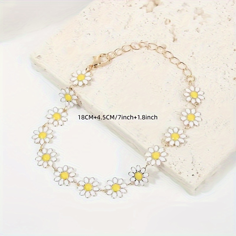 Lightweight Daisy Flower Bracelet Anklet
