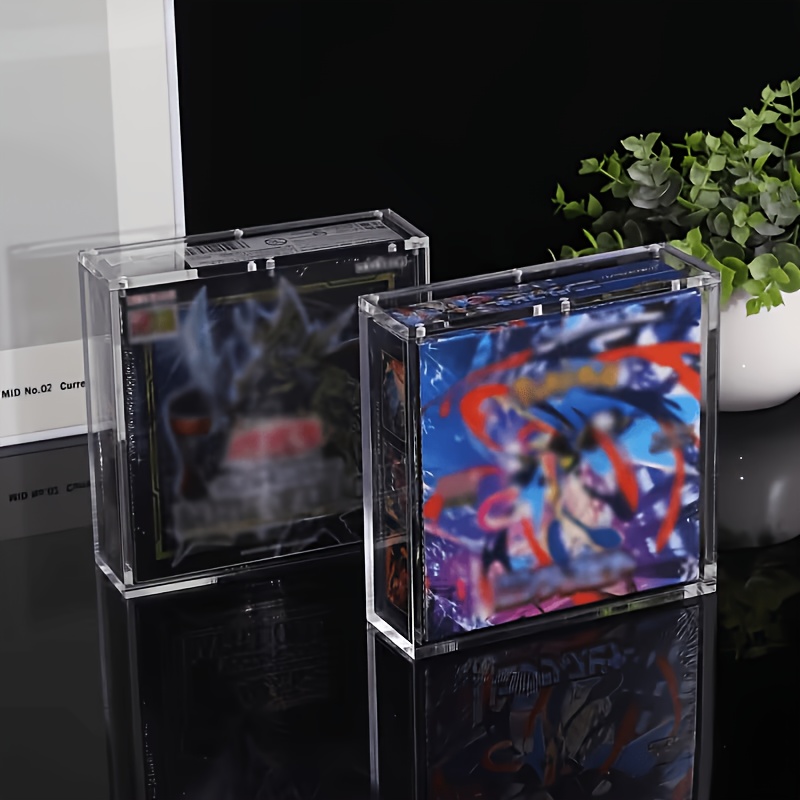 TEMU 2 pezzi Scatola portaoggetti magnetica in acrilico per figure, adatta per JAPANESE BOOSTER BOXES, custodia espositiva impilabile ispessita,