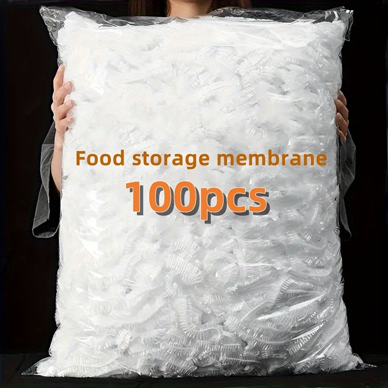 

100pcs Reusable Stretchable Food Storage Covers - Translucent, Plastic Wrap For - Ideal Alternative To Aluminum Foil & Disposable Plastic Film