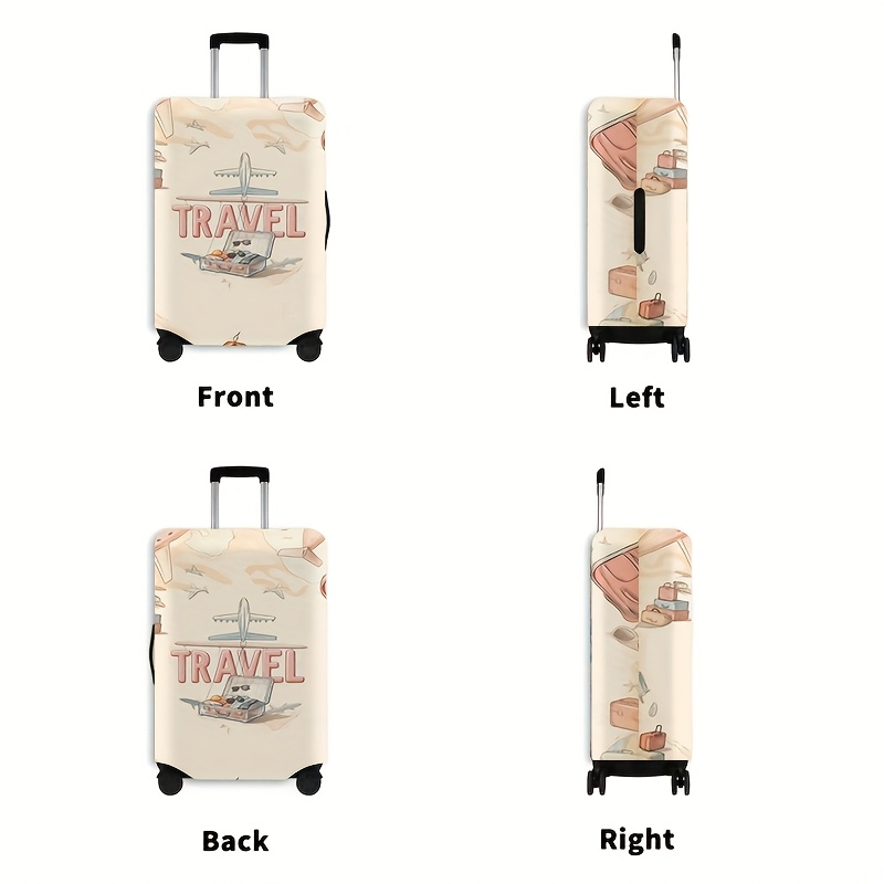 TEMU Essential Travel Items, Luggage Covers -themed Patterns, Dustproof Elastic For Directional Wheel Suitcases, Elastic Luggage Covers For Suitcases