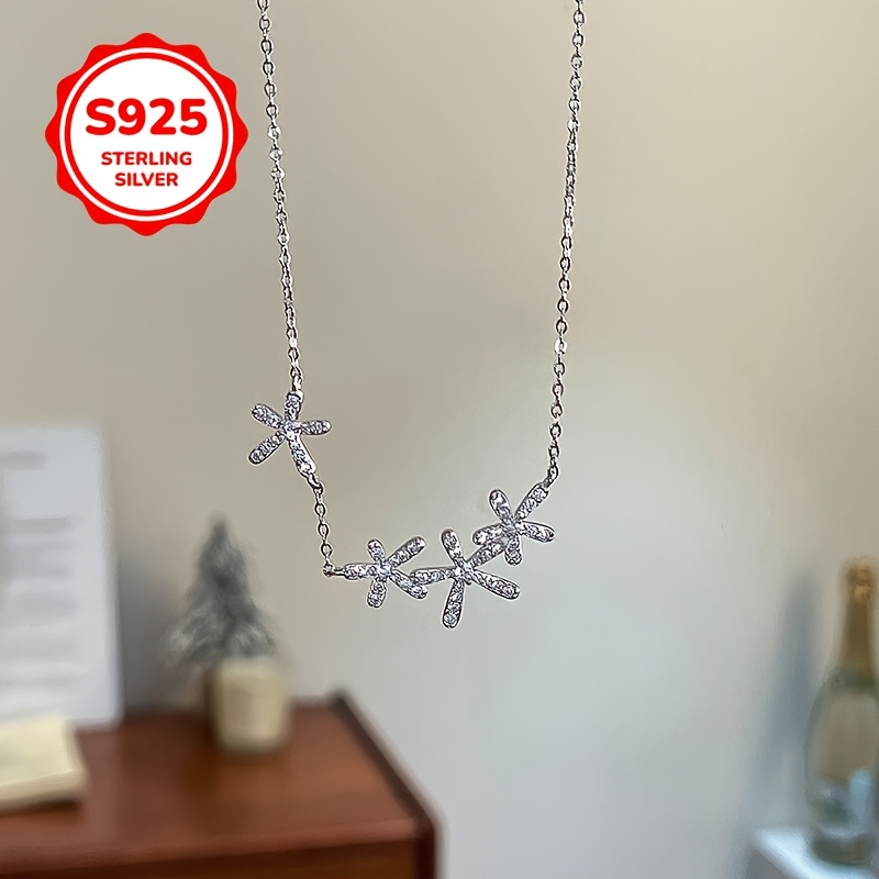 925 Silver Floral Necklace Hypoallergenic Lightweight Versatile Chain