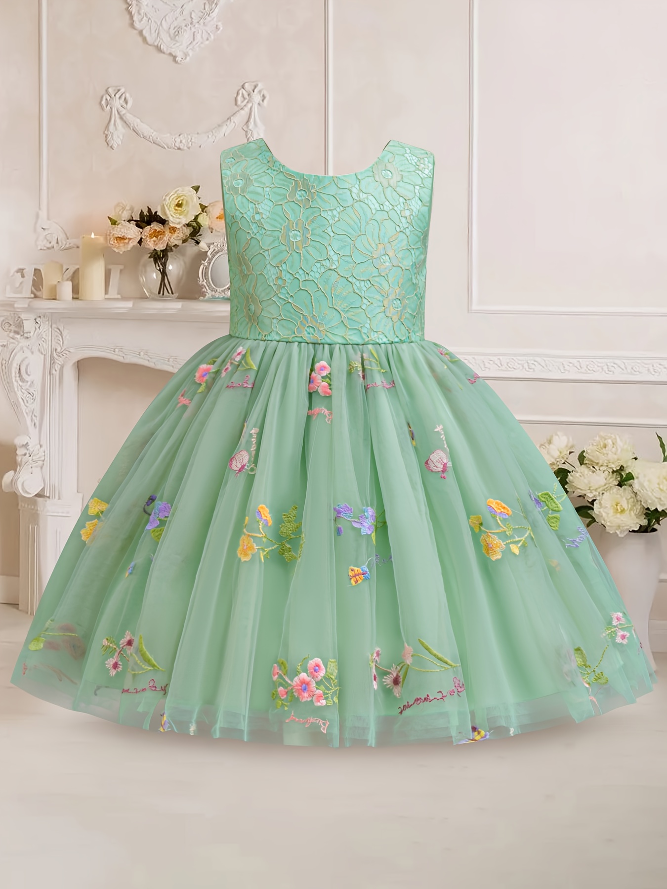 open lace back dress High Tea Vintage Dolores Park Dress w/ Hair Clip 10/12