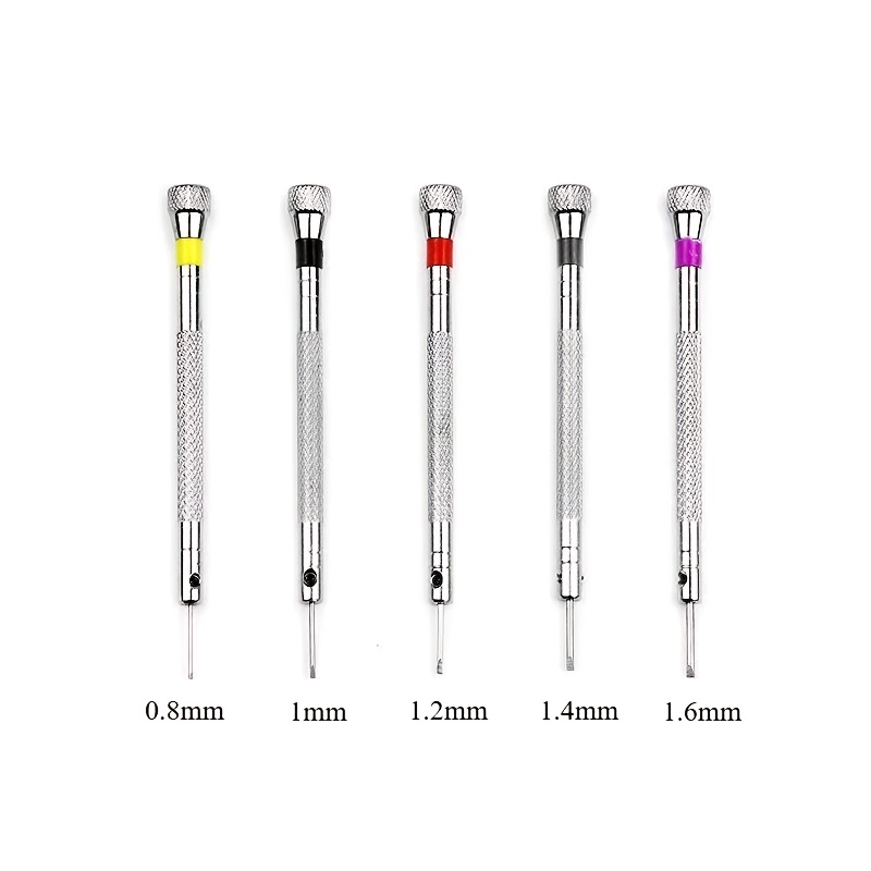 E-shop Mini Präzisions-Schraubendreher Set mit 5 Teilen (0,8-1,6 mm), Uhrenreparatur-Schraubendreher, Modellmontage- und Demontageschraubendreher,