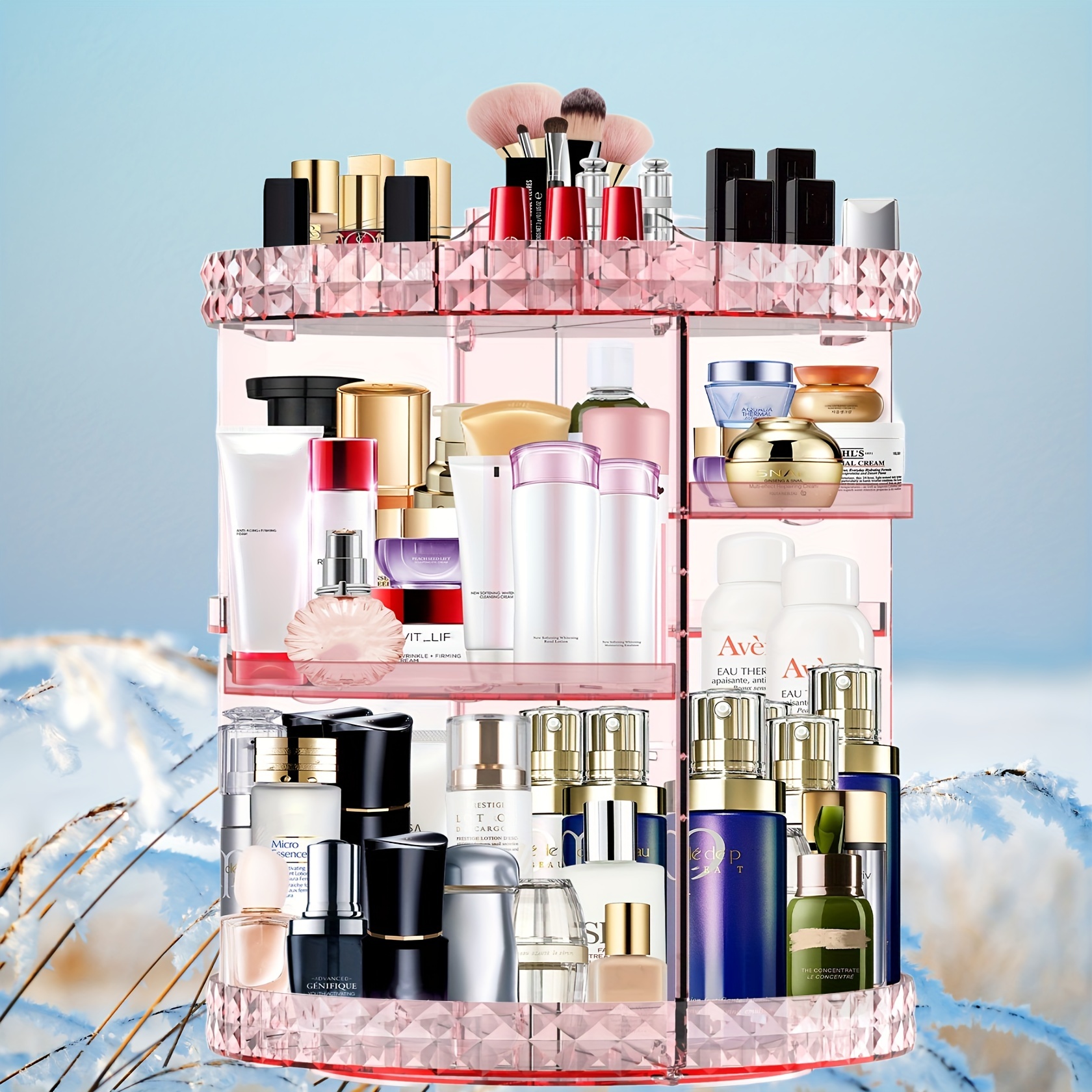 

360 Rotating 7 Cosmetic Organizer Up Organizers And