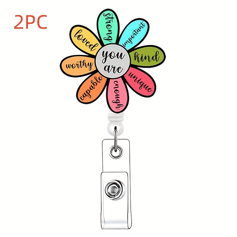 TEMU 2d A Two-part Acrylic Badge Reel In A , Ideal For Id Cards. Perfect For Nurses, Doctors, Office Staff, Police , Teachers, And As Gifts