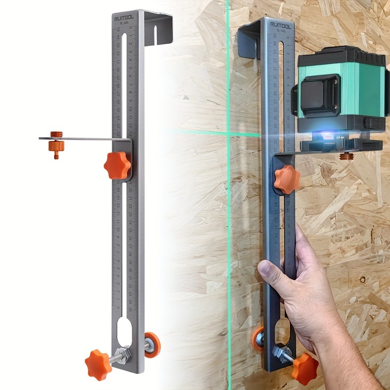 

1pc Adjustable Steel Laser Level Wall Mount Bracket With Scale – Ceiling Mount Holder For Precise Alignment, Orange Ruler & Sturdy Design For , Wall Alignment Tool | Precision Mounting | Sturdy