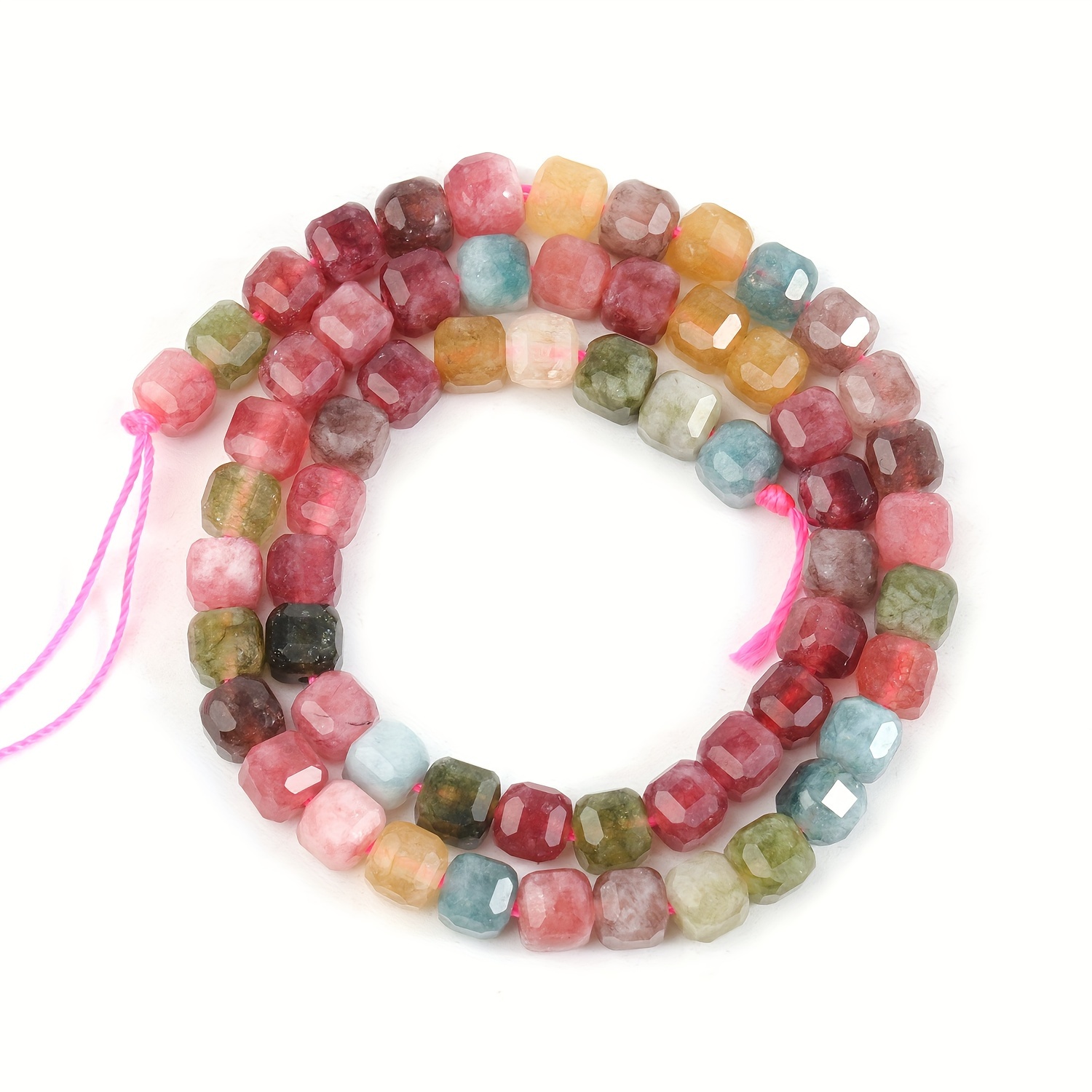 Image of 61pcs Natural Apyrite Stone Beads Square Cube Shape Beads 5mm High Quality Loose Spacer Beads For Jewelry Making Diy Bracelet Necklace Beading Accessories For Women's Gifts