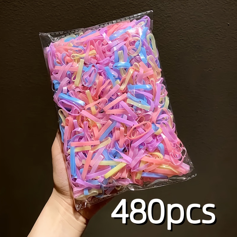 TEMU 480 Elastic Hair Rings, Suitable For Fitness And Binding, Soft And Not Easy To Wrap, Durable, Value-for-value [marcolor]