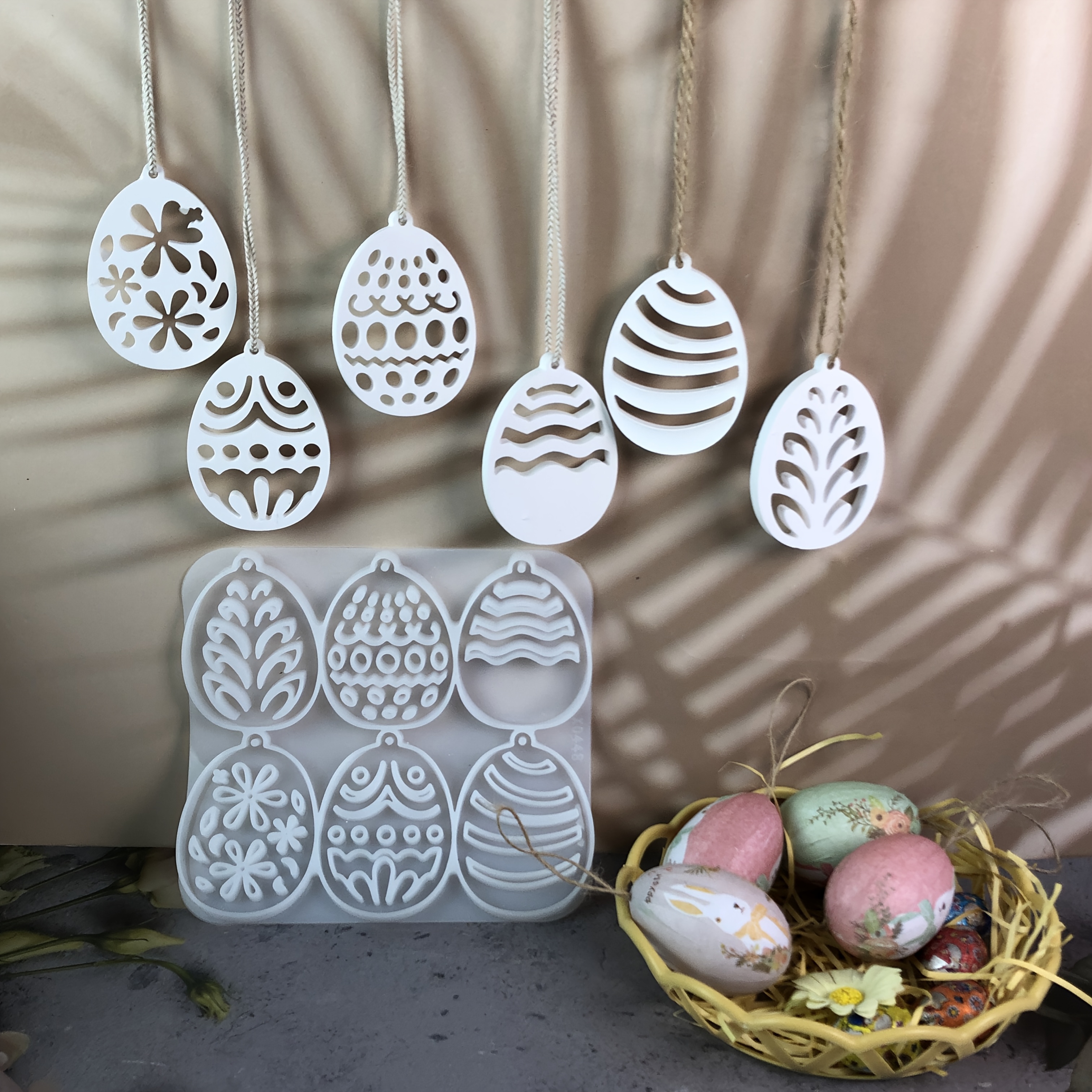 

Resin Casting Molds, Pendant Decoration Mold, Resin Egg Hanging Combination, Keychain Backpack Pendant, Diy Easter Silicone Mold.