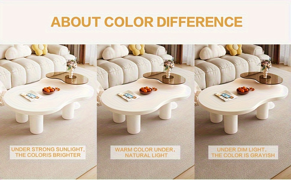 embedded 2pcs coffee table set tempered glass small edge table   coffee table milky white 2 in 1 modern coffee table suitable for coffee tables in living rooms and bedrooms small space easy to assemble details 5