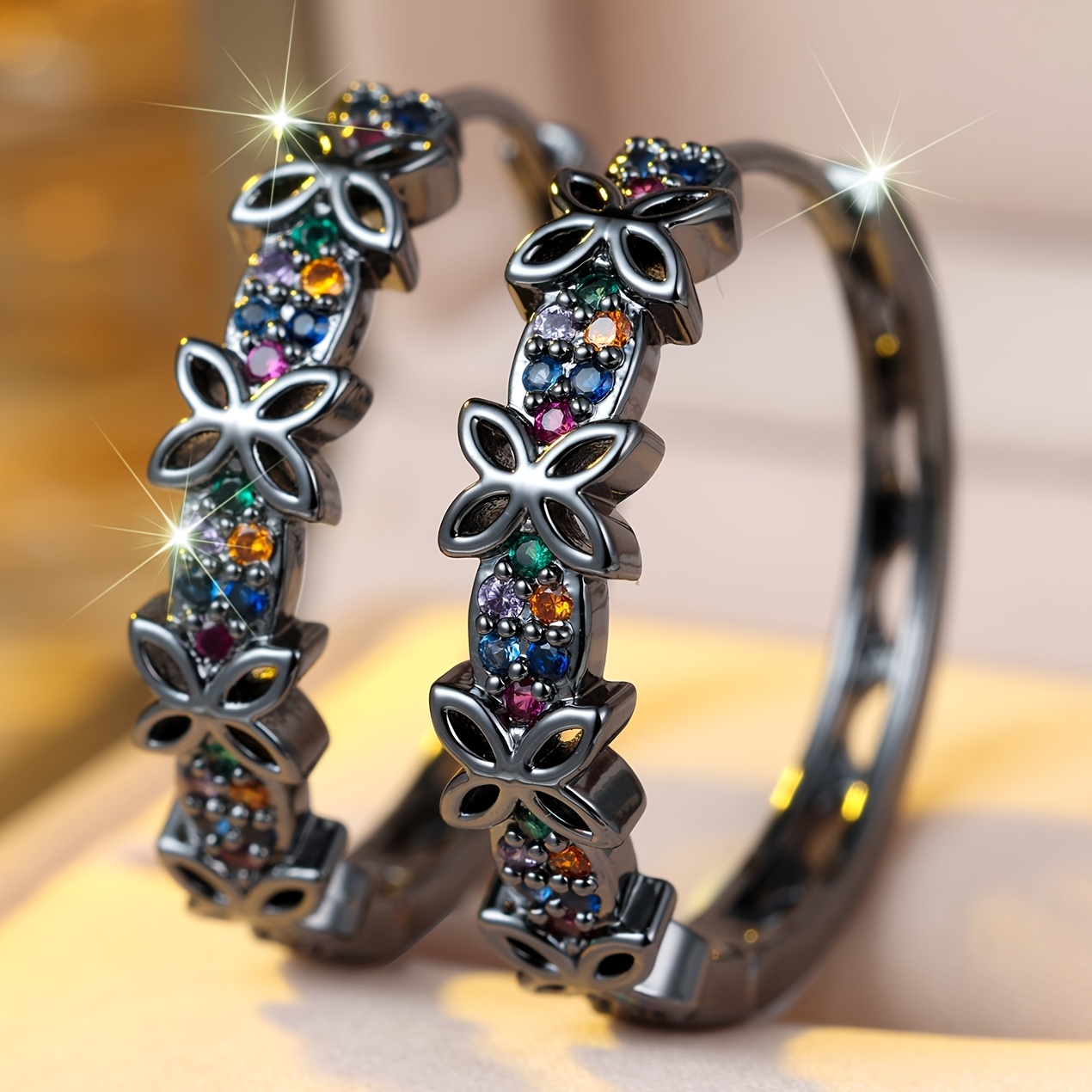 TEMU A Pair Of -shaped Jewelry Inlaid With Synthetic Zirconia, Showcasing A Minimalist, Elegant, Exquisite, Classic, Fashionable, Luxurious, And