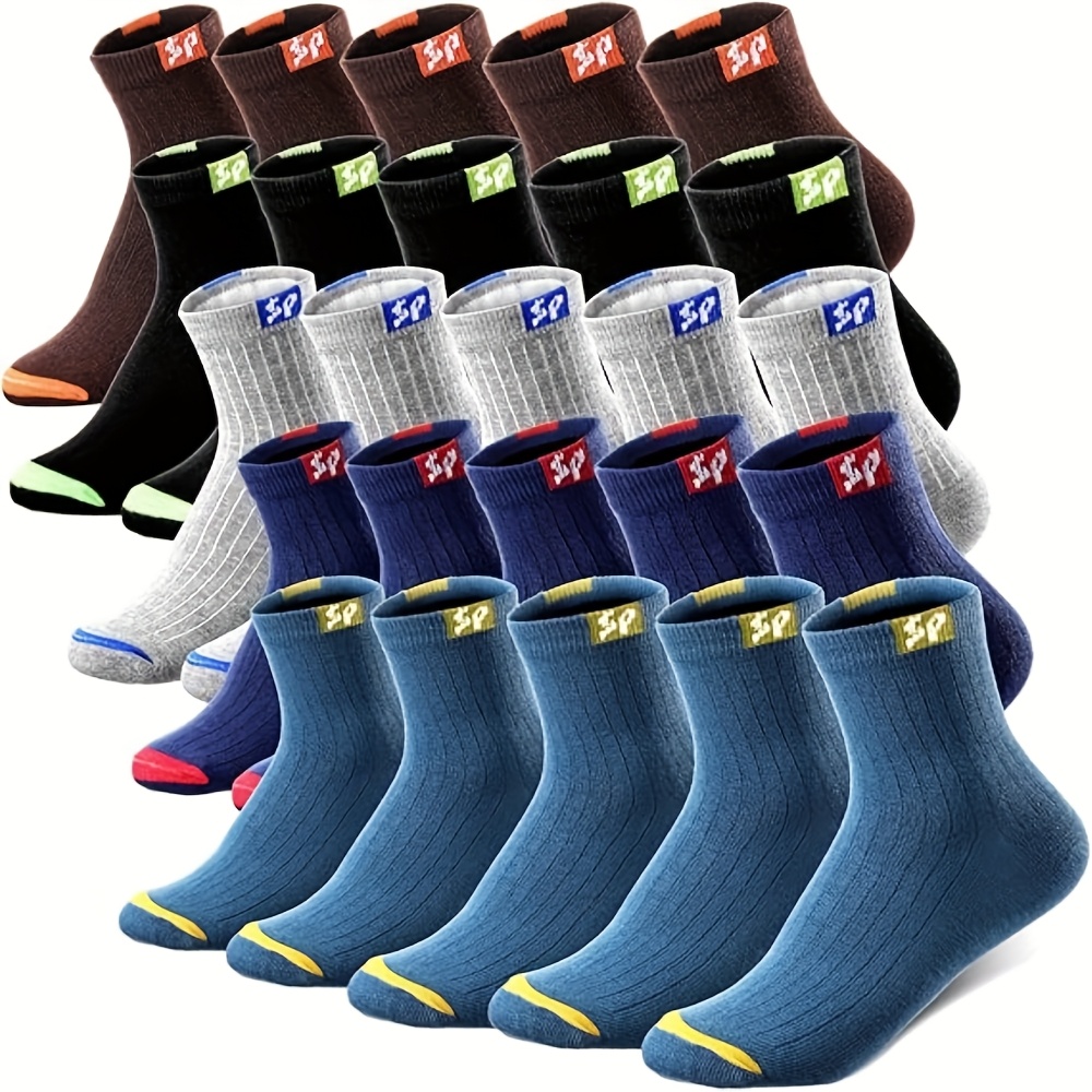 TEMU 8pcs (4-pair) Random Color Unisex Casual Socks, Breathable, Comfortable, And Sweat-absorbent Mid-calf Socks, Suitable For Men And Women As Thin