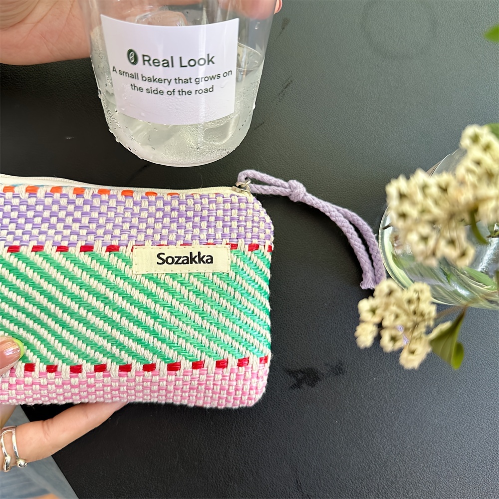 E-shop Roter Streifen, blau-grüner Streifen, schwarzer Streifen Tasche – Damen Make-up- für Schminkutensilien, Kleine Aufbewahrungstasche, Reisetasche