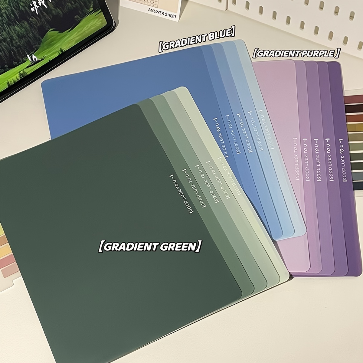 

5pcs A4 Gradient Color File Folder, Thickened Test Paper Storage Bag, Information Ticket Storage Bag