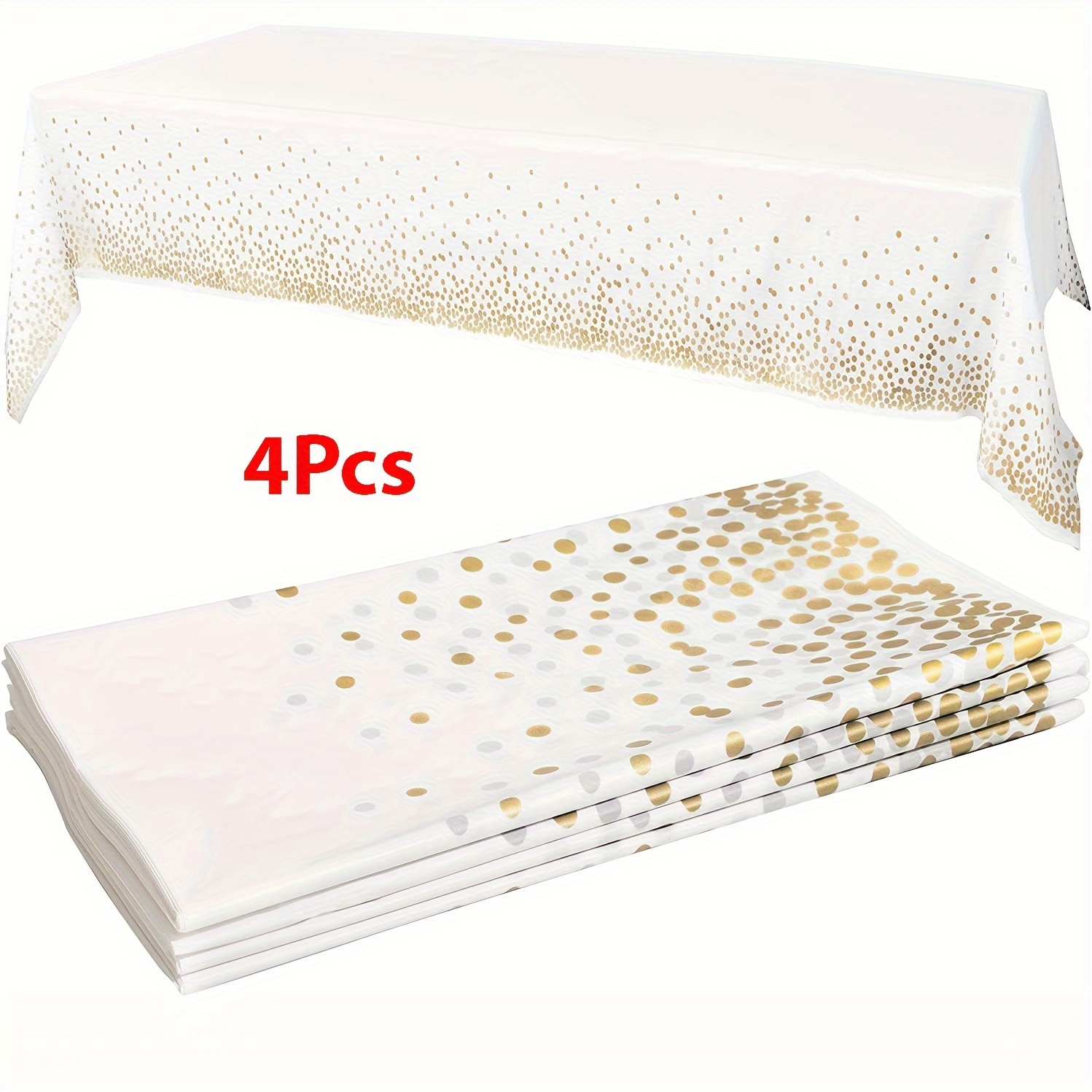 

Elegant White Disposable Tablecloths 4-pack, 54"x108" - Perfect For Weddings, Engagements, Baptisms & More - Durable Plastic, Fits Up To 8ft Tables