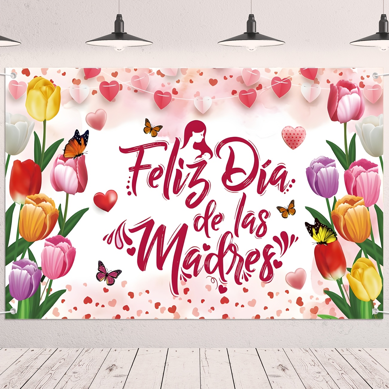 

Dia De Las Madres Vinyl Banner, Day Decorations, Happy Day Backdrop, No Electricity Needed, Room & Garden Decor, Material