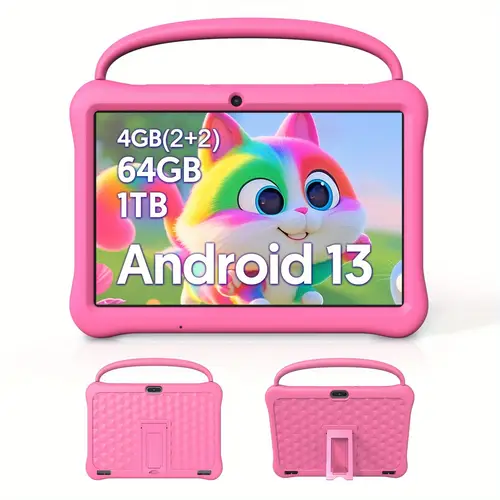 kids tablets android 13 tablet for kids 10 inch kid tablet 4gb 64gb rom 1 tb expand core cpu tablets 2mp 8mp 1280 800 ips screen kids tablets with shockproof case wifi