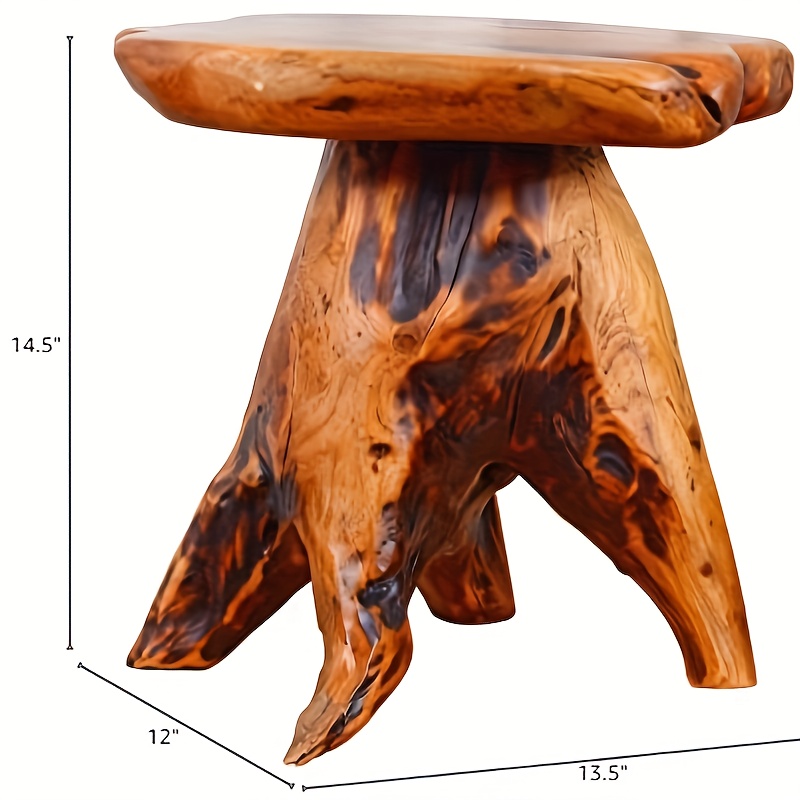 organized life live edge wood stool cedar side table tree Temu