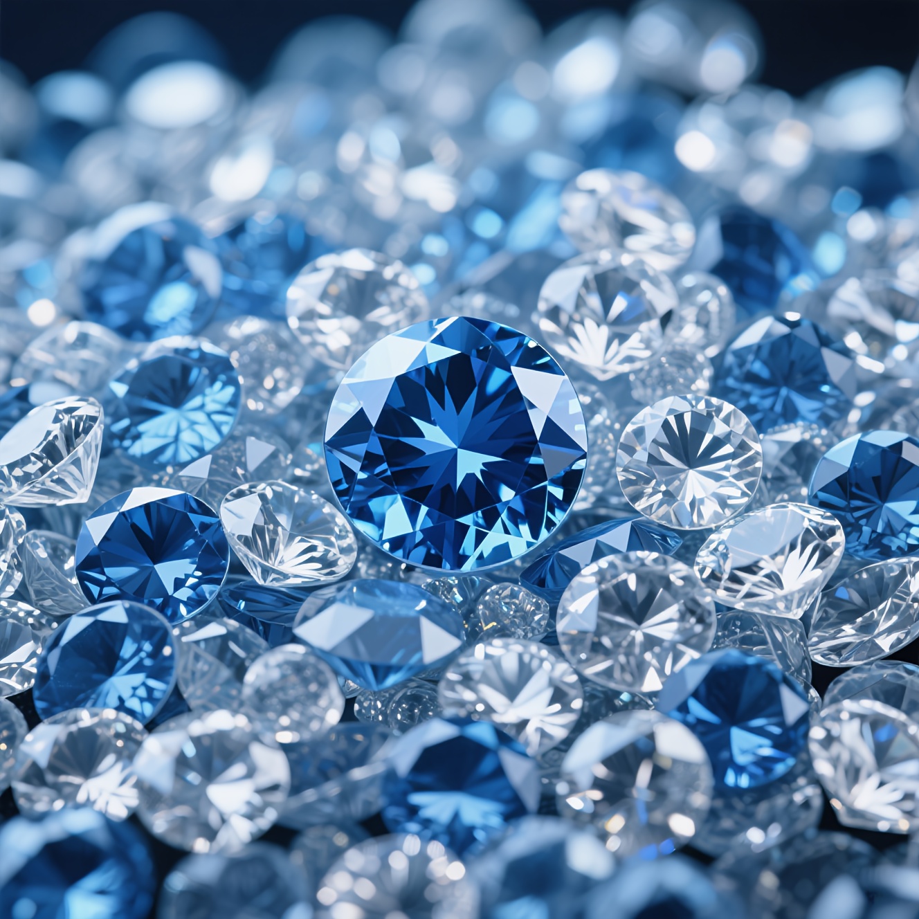 E-shop 655 Stück blaue Acryl-Diamantsteine geeignet für Hochzeits-, Weihnachts- Halloween-Dekorationen - 20/12/10/8/6 mm Kunst-Diamanten für