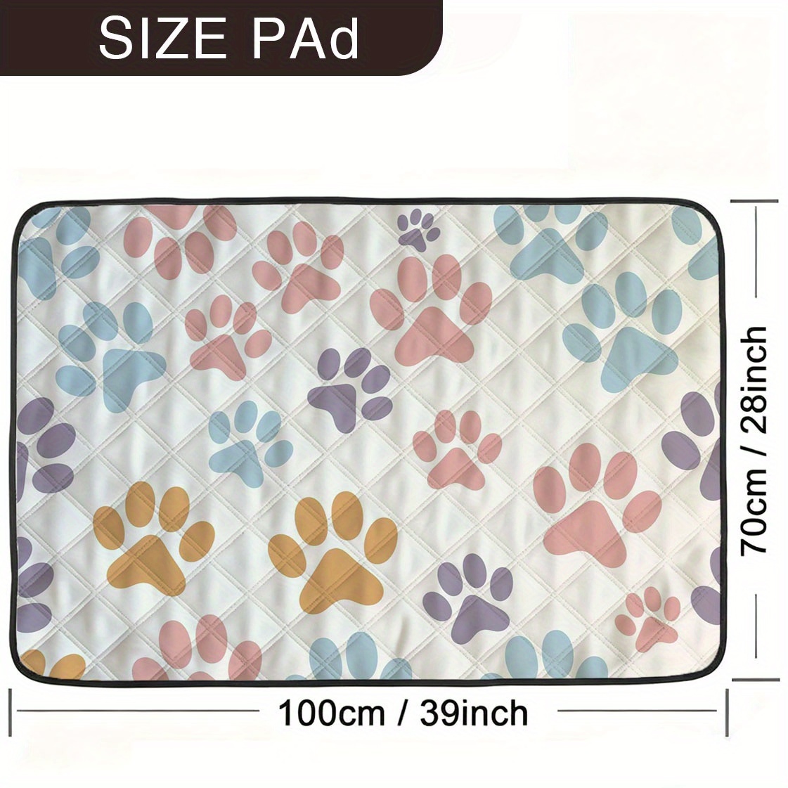 TEMU 1pc Tapis pour Animaux Multicolore à Artistiques, Lavable et Réutilisable, Tapis d'Entraînement pour Animaux, Durable Toute , Facile à Nettoyer,