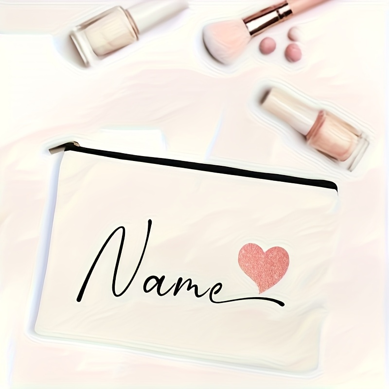 Personalized Custom Name Text Makeup Bag Rose Makeup Bag Travel Toilet Bag Set Teacher Bridal Gift