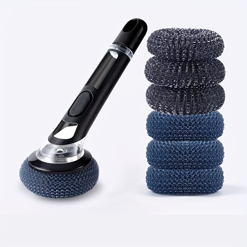 

A Multifunctional Kitchen Dishwashing Brush With 6 Balls, With A Soap Dispenser, A Non-electric Long- Cleaning Scrubber For Washing Pots, Bowls, And , Simple And Easy-to-, To , And Cleaning