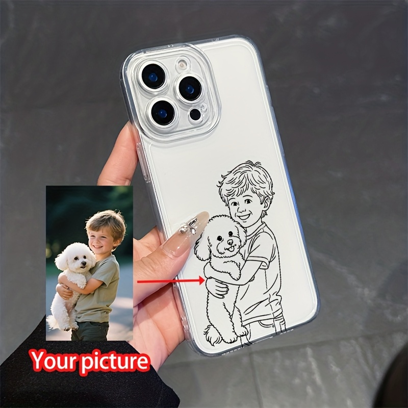 Etui za telefon - Personalizirani ovitki za telefon s slikami po , ki prikazujejo minimalistično črno- linjsko umetnost. Ti prozorni, odporni n