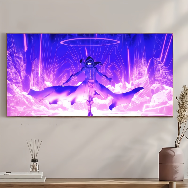 TEMU 2d Flat, 1pc Popular Anime Poster, Unframed Decorative Canvas Print, 40x75cm Poster, For Home, Living Room, Dorm, Bedroom Decor, Anime Pattern