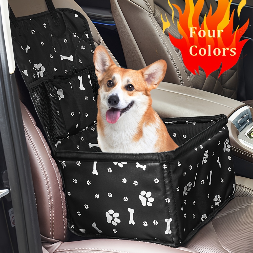 TEMU Dog Car Seat, Pet Travel Seat, Car Travel Dog Mat, Safe And Comfortable, , Black