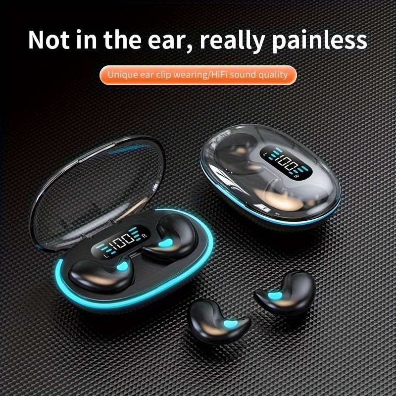 

In Ear Wireless Sleep Earphones, Game Music Earphones, Wireless 5.3 Led Lights, Battery Level Display Screen, Transparent Charging Dock, Long Battery Life, High-definition Calls, No Delay