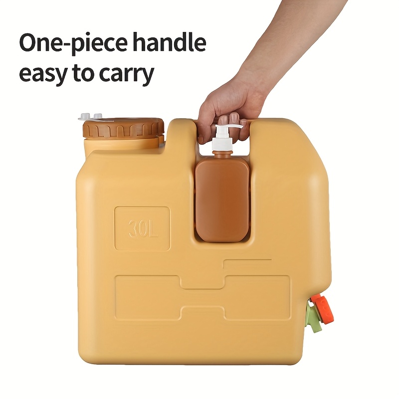 5.28gal/7.93gal Portable Water Storage Bucket with Faucet - Scratch & Impact Resistant, Durable PE Material for Camping, Home, Car - Easy-Fill Design, Camping Essentials, Outdoor Water Container, Secure Lid Feature