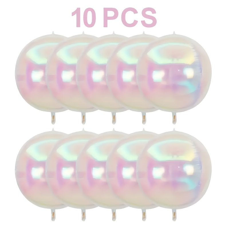 

10pcs 10" Iridescent 4d Metallic Foil Balloons, Pastel Rainbow Effect - Disco Parties, Weddings, Birthdays, Anniversaries & - Reusable & Power-free, Suitable For 14+