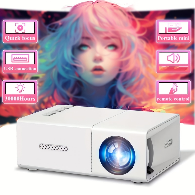 Smart Mini Movie Projector with Remote Control & Speaker
