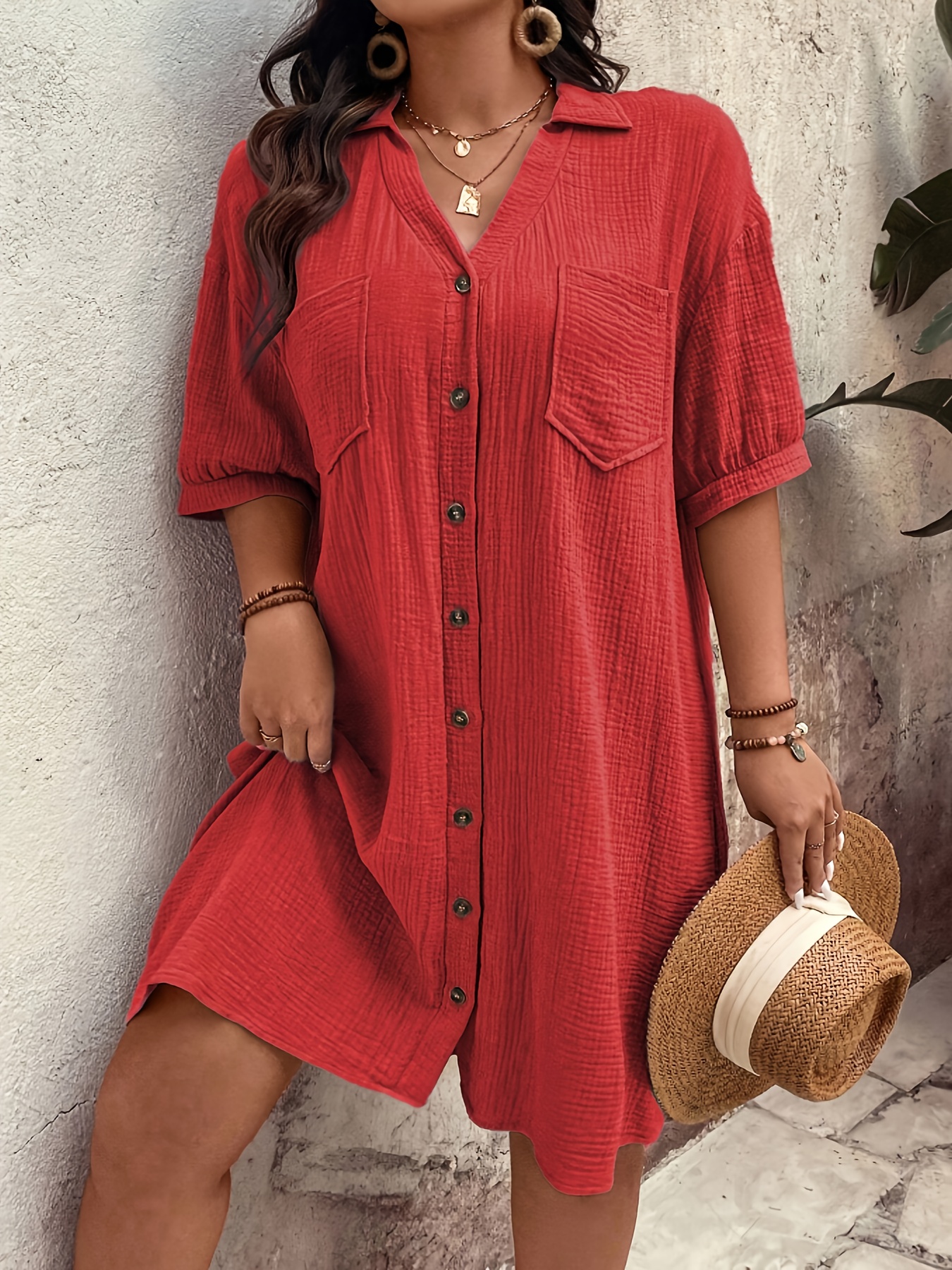 ribbed knit button dress Ramy Brook Gabby Ribbed Dress main image 1